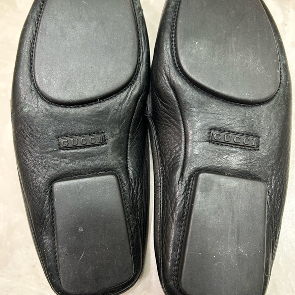 Gucci Leather Slippers / Slides, black, buckle detail, 110104, Size 8 - Picture 11 of 14